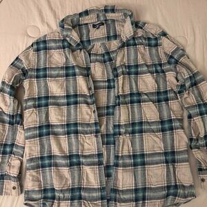 Croft & Barrow Teal and Cream Flannel